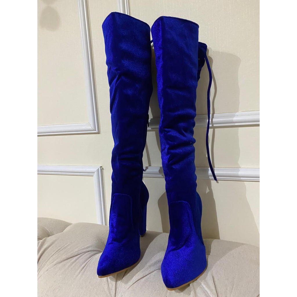 Bota store feminina azul