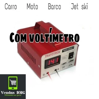 Carregador automotivo com voltimetro 12v Inteligente Até 300amperes Cv5ah
