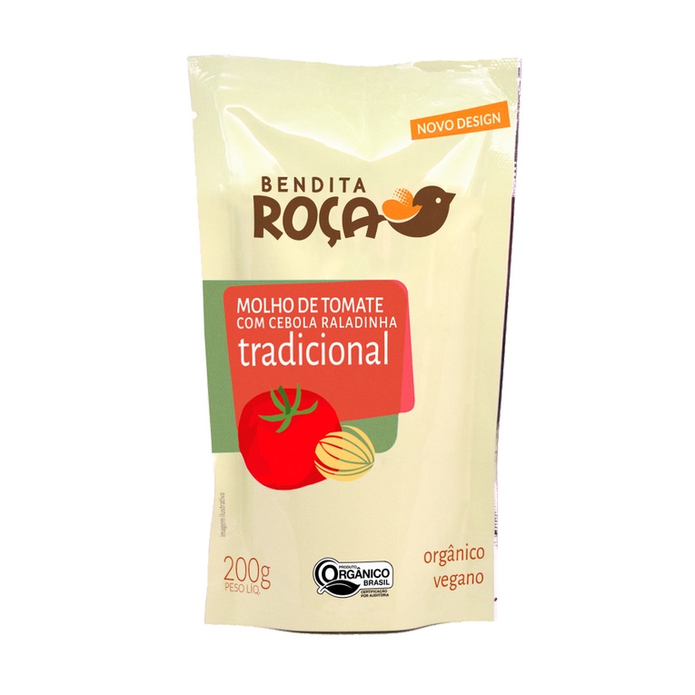 Molho de Tomate Tradicional com Cebola Ralada Orgânico e Vegano Sachê ...