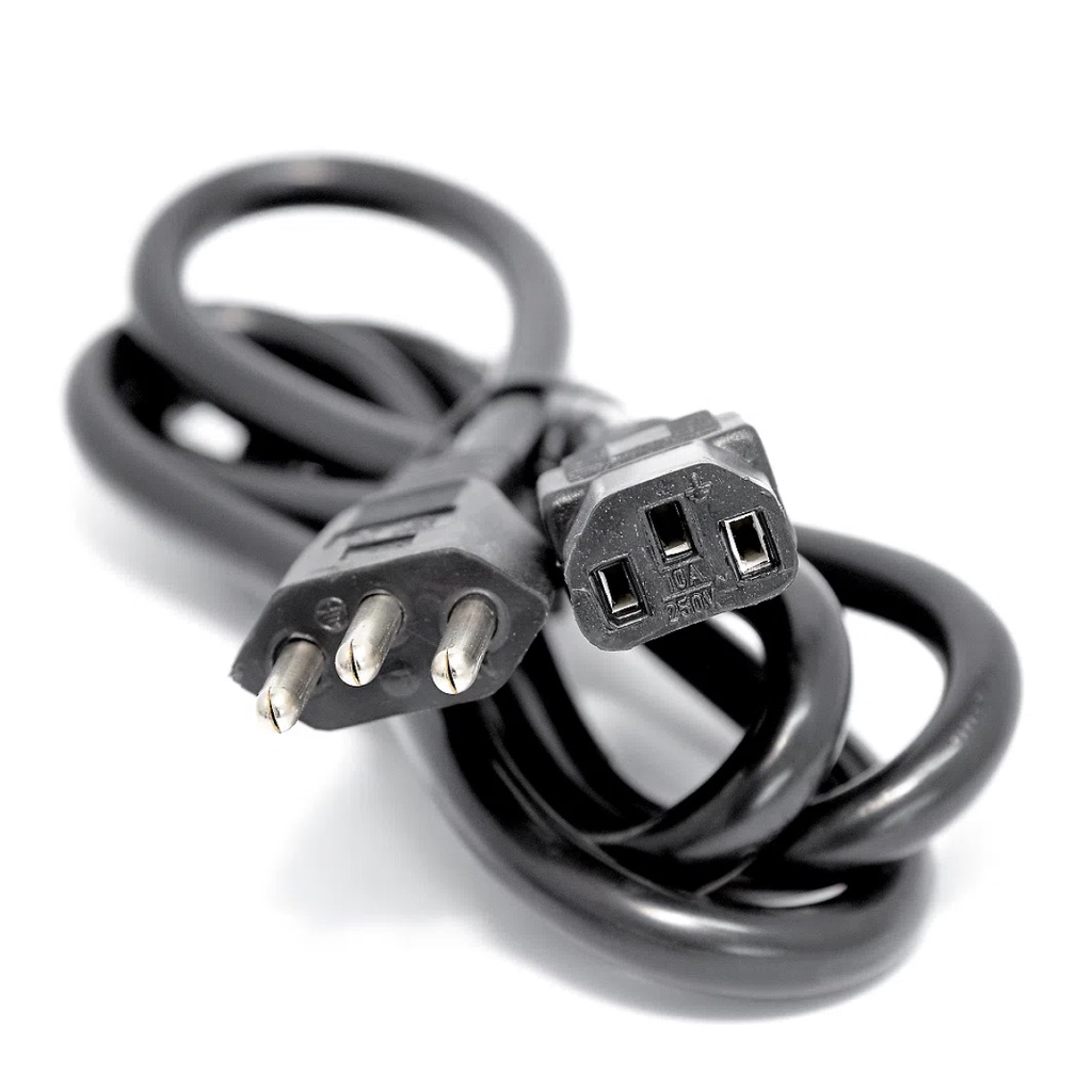 Cabo De Força Energia 10A Tripolar 1,20m P/Computador | Fonte | Monitor | Pc