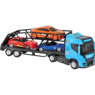 Caminhão Brinquedo Realista Carreta +2 Carros Lindo Presente
