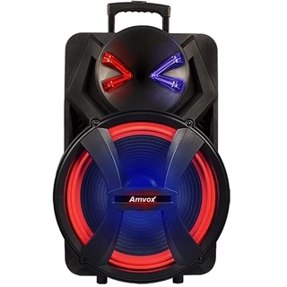Caixa de Som Bluetooth Amplificada Amvox ACA1100 Dezoitão 1100W Rádio FM USB Cartão SD e Entrada MIC