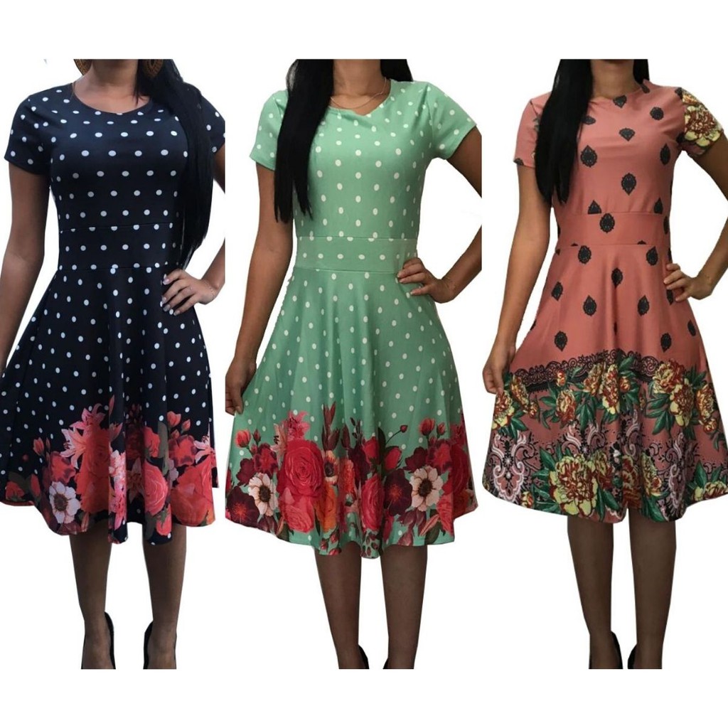 Kit 2 Vestidos Moda Evang lica Feminina Rodado God Midi Oferta
