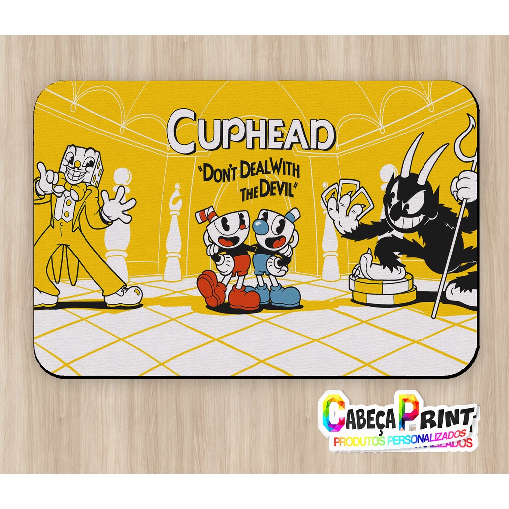 cuphead ゲーミングマウスパッド　レア Mouse Pad 20x28 Cm Cuphead | Shopee Brasil