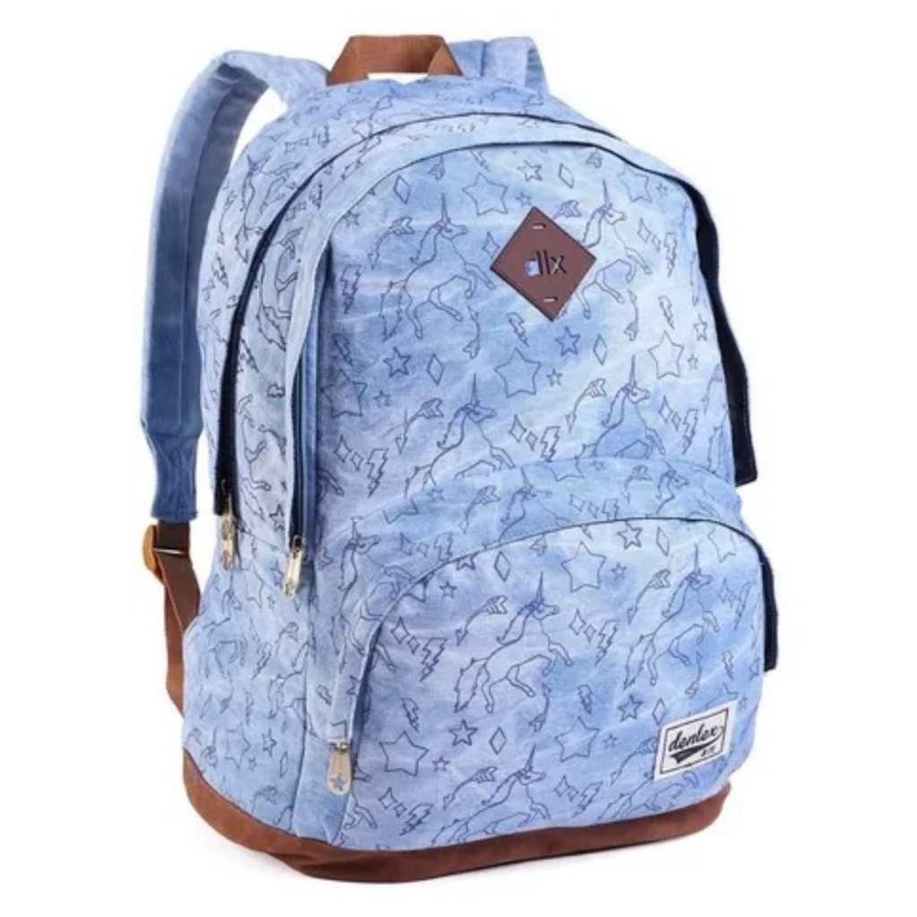 Mochila Bolsa Universitário Faculdade Escolar Jeans Juvenil