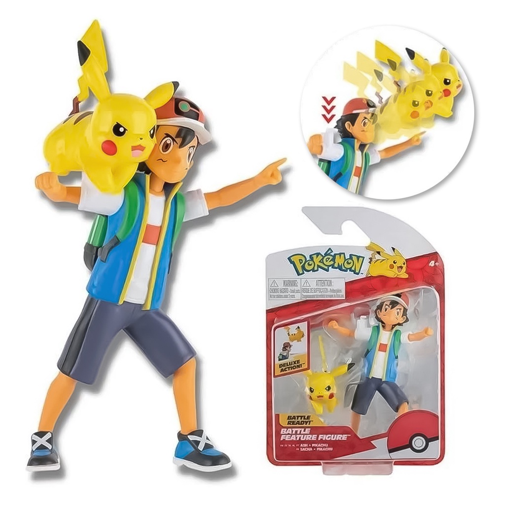 Ash and best sale pikachu action figure