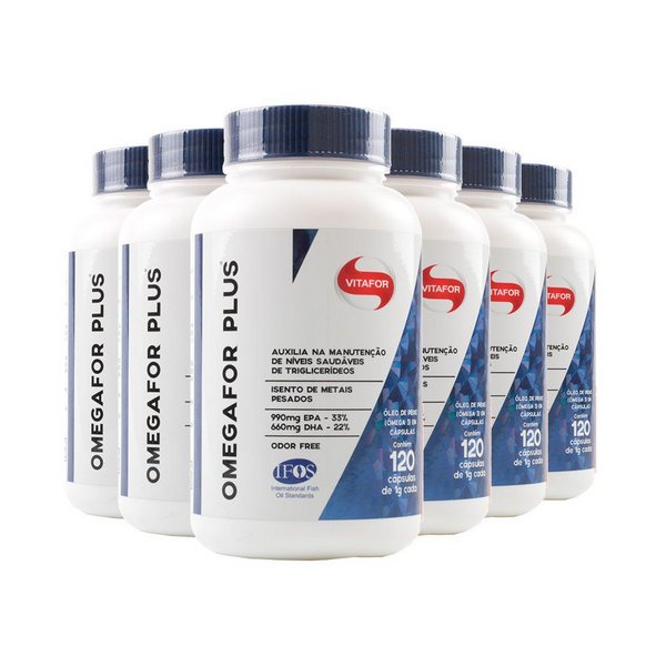 Kit 5x Omega 3 Omegafor Plus 1000 mg Vitafor 120 Cápuslas 990 mg de