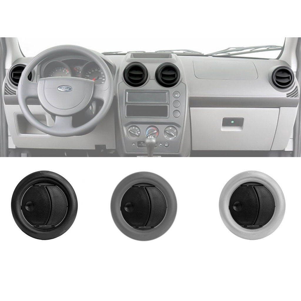 Difusor de ar completo Linha Ford FIESTA - Preto Prata Grafite 2008 2009 2010 2011 2012 2013 2014 - Saída ar condicionado ventilação