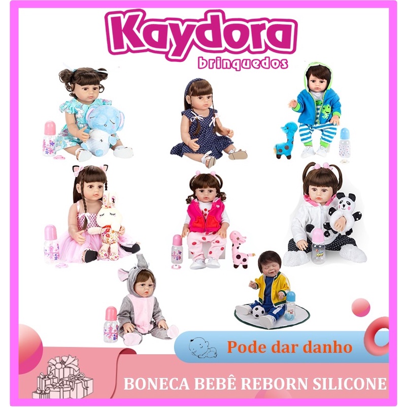 Boneca Bebê Reborn Doll Corpo de Silicone Pode Tomar Banho Com