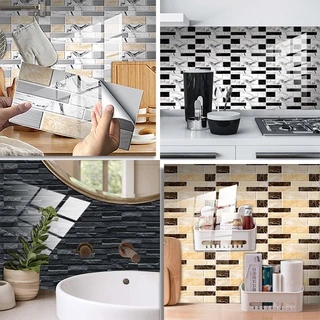 6 PEÇAS Adesivo Resinada Decoração De Parede 3D Placa Canjiquinha Pastilha De Vidro 10cmx20cm