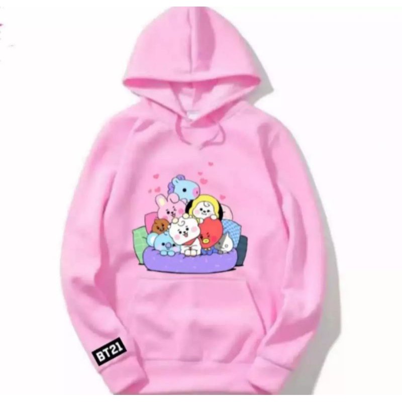 Bt21 Su ter Infantil Com Capuz Jaqueta K pop Rosa 5 12 Anos