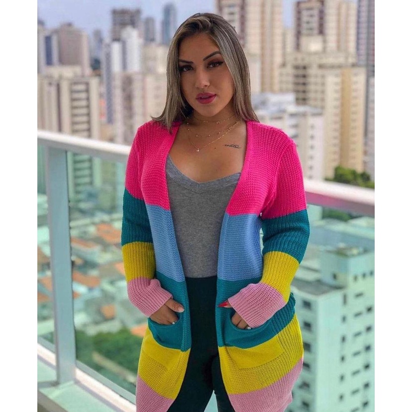 Casaco sales listrado feminino