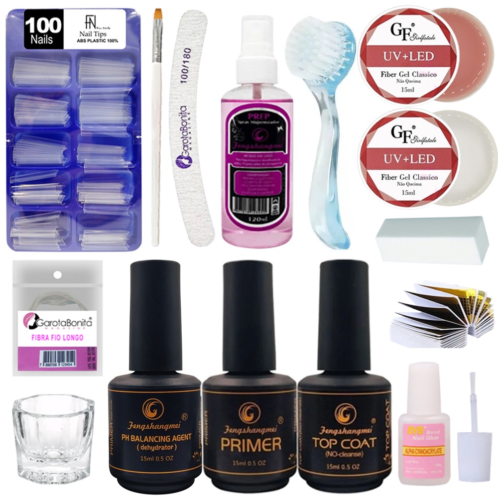 Kit De Unha Em Gel Fibra De Vidro Alongamento De Unhas Fibra | Shopee ...