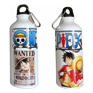 Garrafa Squeeze Alumínio Branca One Piece Anime Luffy