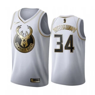 [10 Estilos] Camisa Nba Milwaukee Bucks No . 34 ANTETOKOUNMPO 19-20 Temporada De Basquete Branca Dourada iqk1 Bngu