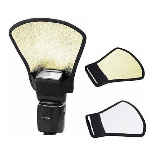 Difusor Rebatedor De Flash 2 Lados Universal Branco/dourado