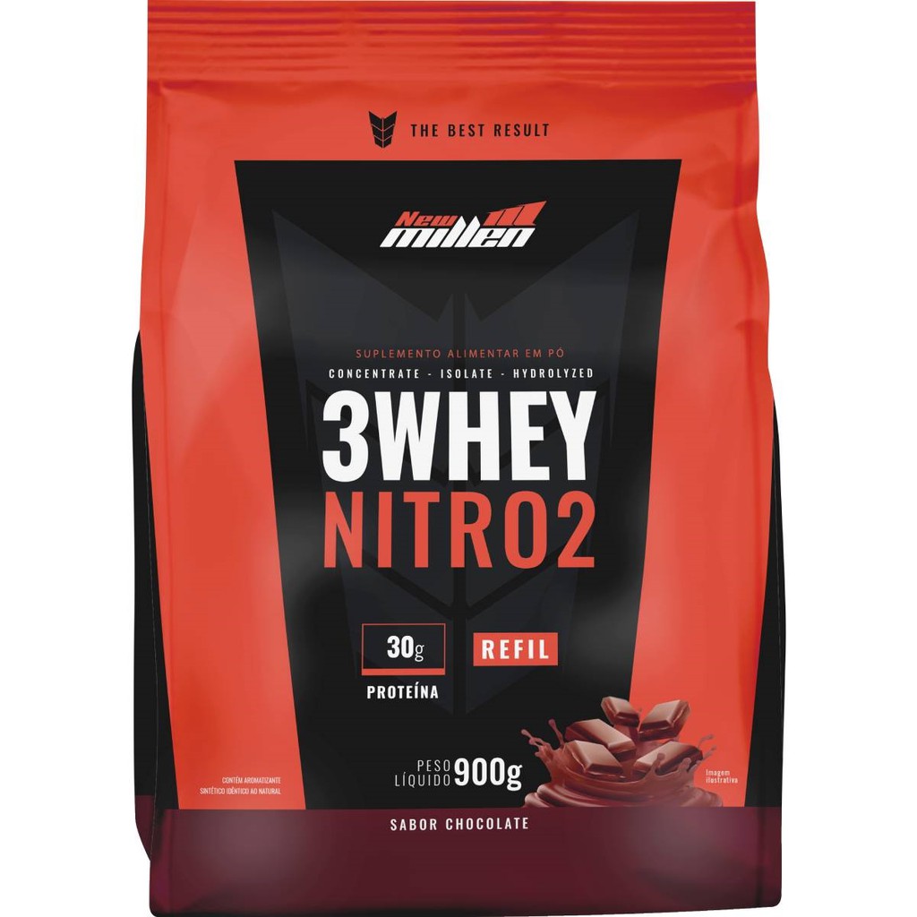 Whey Protein 3w Nitro2 900g Isolado Concentrado New Millen