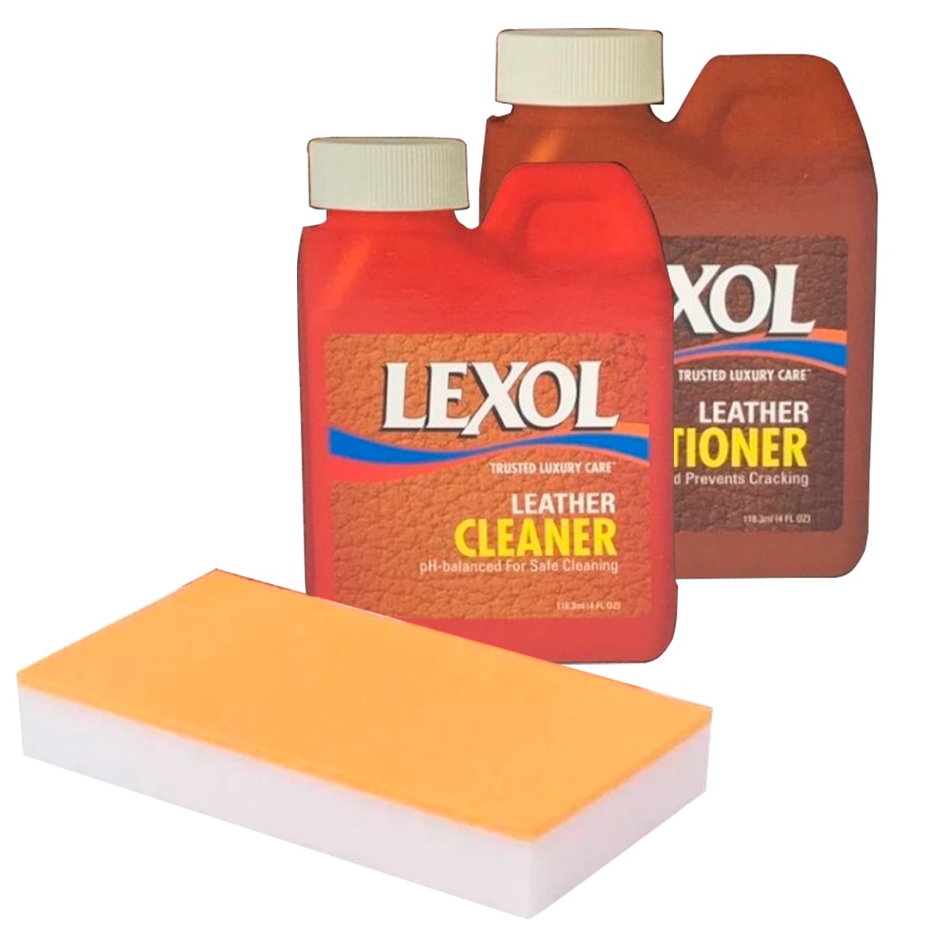 Kit Lexol Limpa Couro Banco Painel Carro Tratamento Restauração