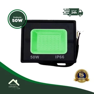 REFLETOR LED VERDE 50W HOLOFOTE 110/220V A PROVA D'ÁGUA