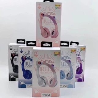 Fone com orelhinhas de gatinho,com LeD nas orelhas