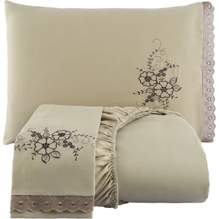 Jogo de Cama Box Casal Com Elástico e Fronhas Bordadas em Oferta na Shopee