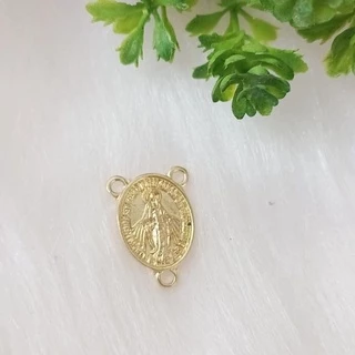 10 Entremeio Nossa Senhora das Graças Dourado - Entremeio para Montagem de Terço Católica