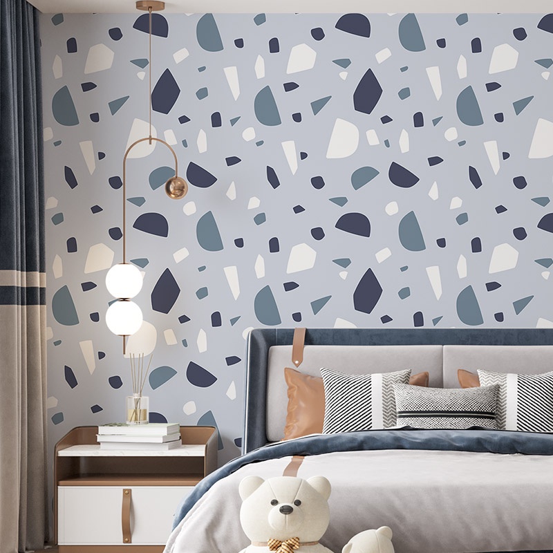 Papel De Parede Adesivo Granilite Tons de Azul e Branco - Para Quarto ...