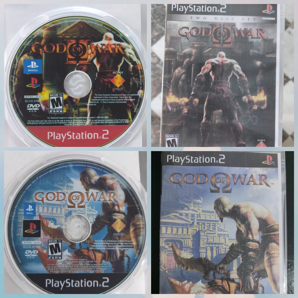 God of War 1 e 2 ps2 sem bugs, mídias prensadas + caixa encarte ...