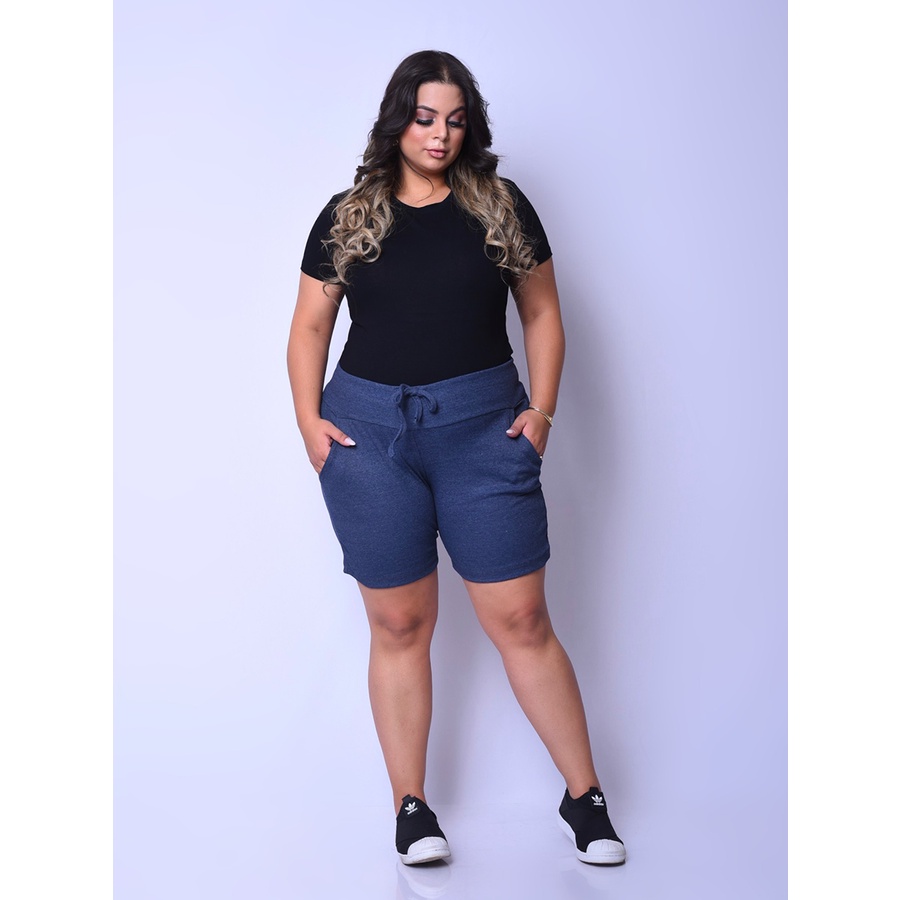 Bermuda Ciclista Básica Plus Size (Azul Marinho)