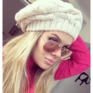 boina de lã trança feminina gorro touca beanie caidinha