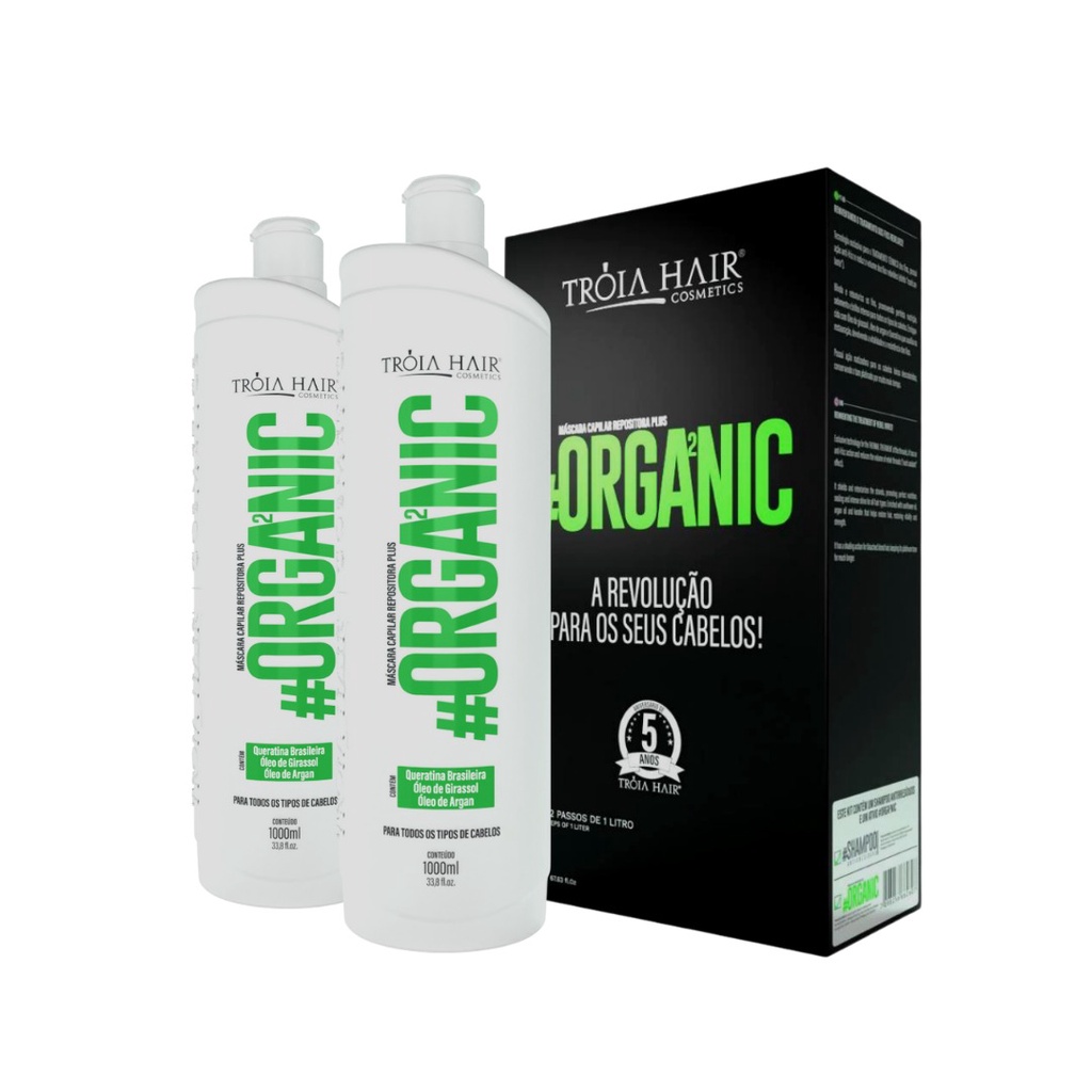 2 Ativos Progressiva Orgânica Tróia Hair 2 X 1l | Shopee Brasil