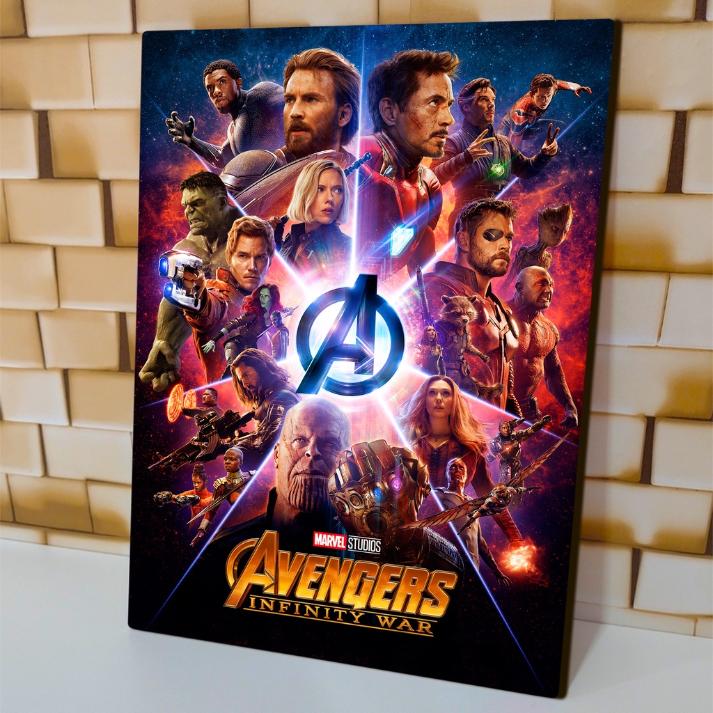 Quadro Decorativo Marvel Avengers Poster Alta Definição MDF 6mm ...