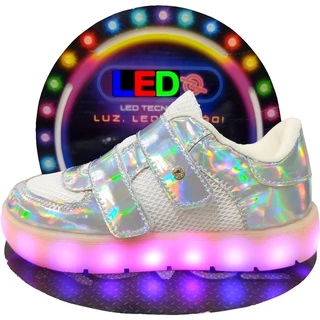 Tênis De Led Infantil Recarregável New Light