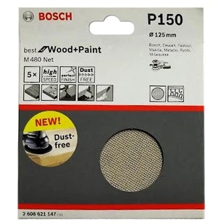 Disco de Lixa Tipo Tela 5 POL com Grana 150 com 5 Unidades P150 BOSCH