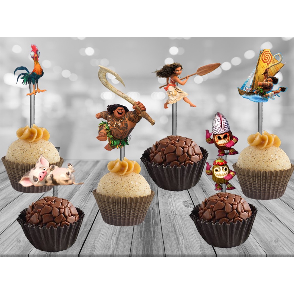 Topper de BRIGADEIRO - Moana | Shopee Brasil