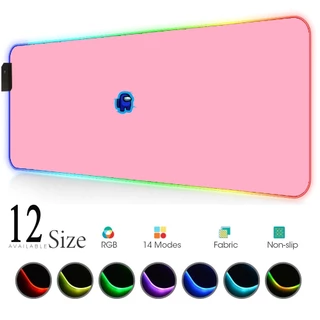 Mousepad Gamer RGB Rosa 80x30cm MP48 | LED USB Antiderrapante XXL