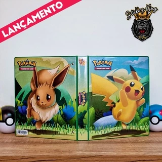 Pasta Album Fichário POKÉMON Pikachu/Eevee Lançamento 2021 + Brindes VERDE