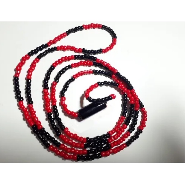 Guia EXU Miçanga Preta e Vermelha de vidro