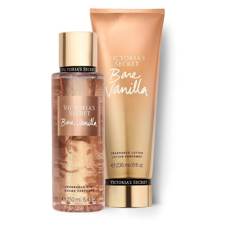 Kit Victoria Secrets Bare Vanilla 100% Original Body Splash Mais Loção -  Produto Premium