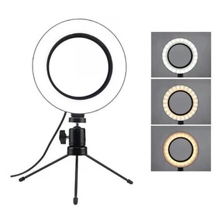 Ring Light Led Mesa Iluminador Pequena Tripé 6 Polegada 16cm em Oferta na Shopee