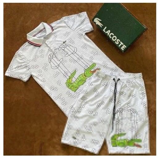 kit conjunto lacoste polo e bermuda masculino