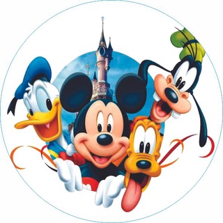 Mini Painel Redondo Em Lona turma do mickey 50cm