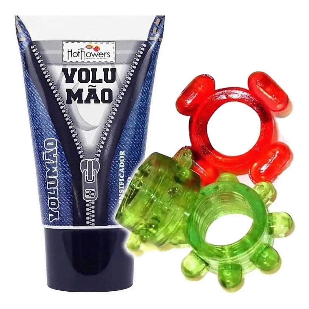 Gel Volumão 25g Estimulante Masculino 3 Anéis Peniano Prolongador De Ereção Shopee Brasil