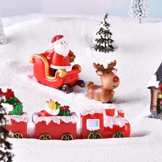 1 Pçs Carrinho Miniatura De Alce De Natal Para Decoração De Jardim De Fadas