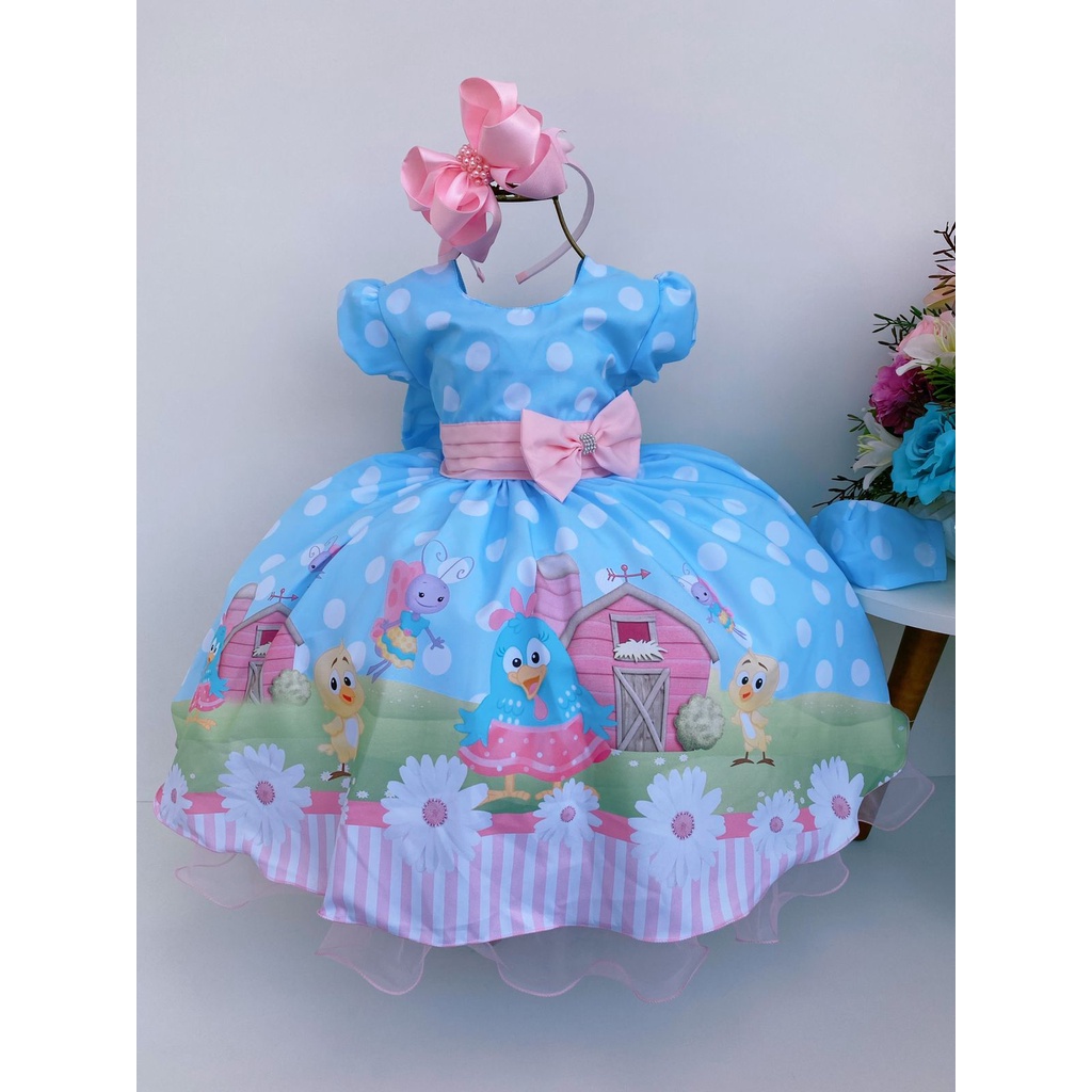 Vestido infantil da galinha hot sale pintadinha