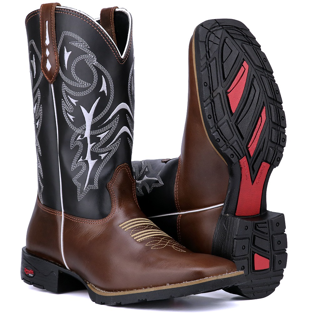 Bota masculina texana bico hot sale quadrado