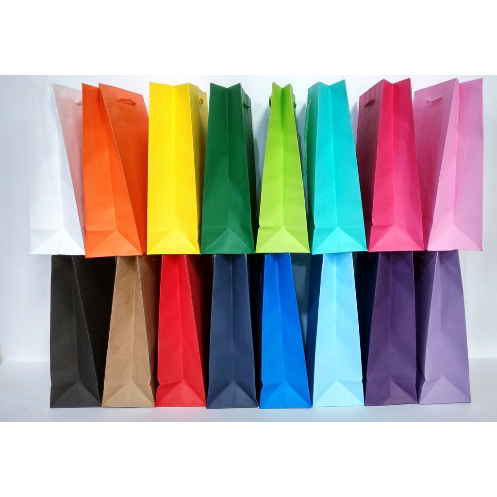10 Sacolas de papel colorida 24x18 embalagem para presente / para ...