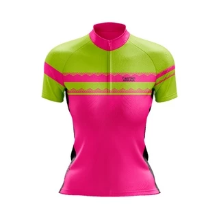 Camisa de Ciclismo Flúor Rosa Feminina, Mountain Bike, Speed e lazer, Camisa de Ciclismo Feminina