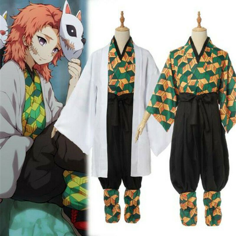 Slayer Kimetsu Demon No Yaiba Sabito Cosplay Kimono Fullset Manto ...