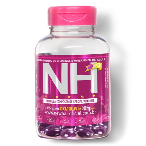 Suplemento de Vitaminas New Hair NH 30 Cápsulas Belkit Shopee Brasil